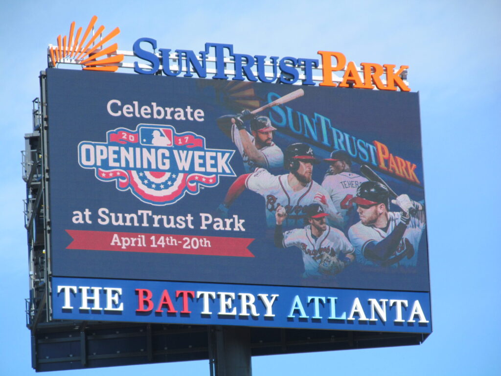 Billboard-at-entrance of Suntrust Stadium in Atlanta