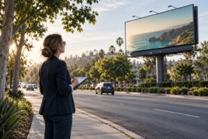 Billboard site visit checklist used by a planner observing a roadside display
